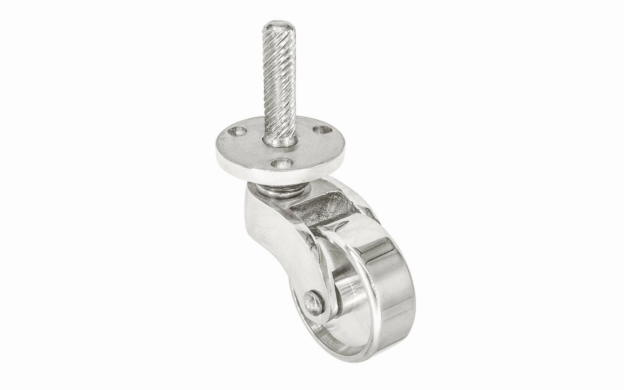 Solid Brass Stem & Plate Caster ~ 1-1/4" Wheel