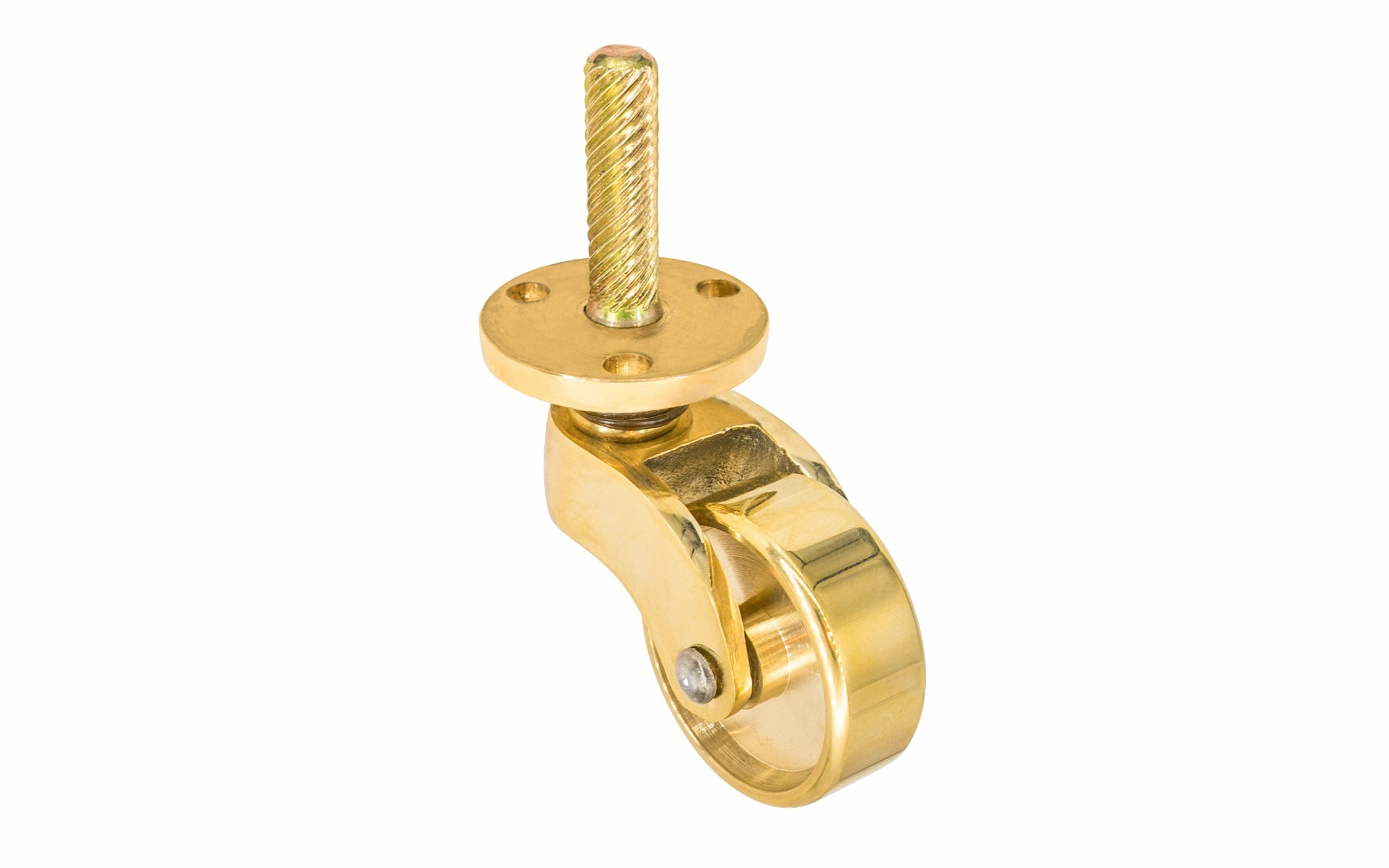 Solid Brass Stem & Plate Caster ~ 1-1/4" Wheel