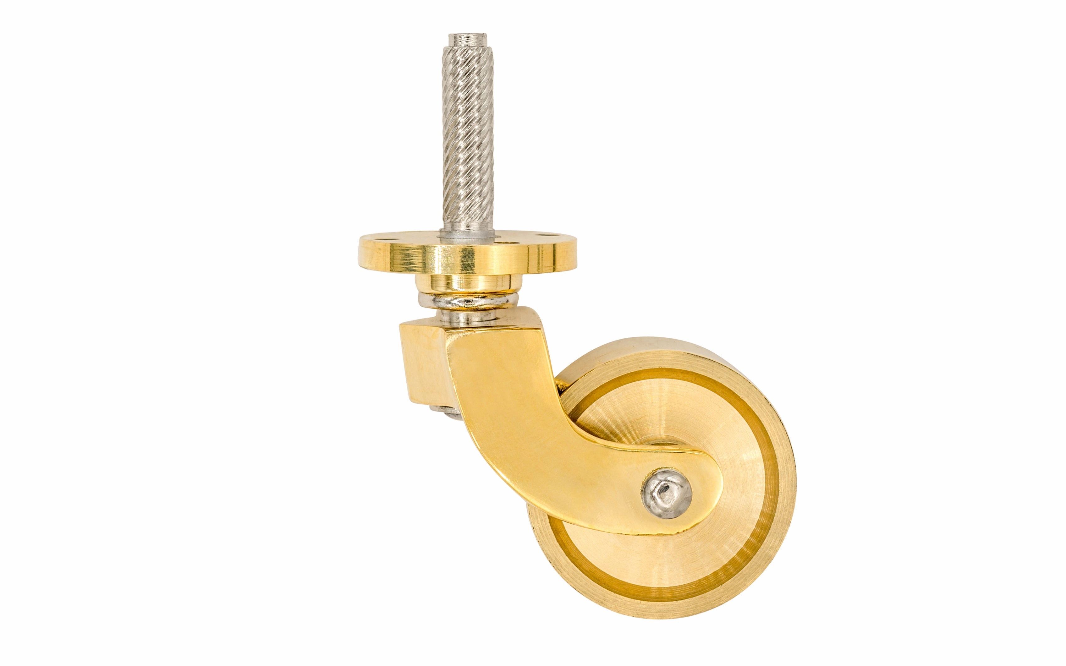 Solid Brass Stem & Plate Caster ~ 1-3/8" Wheel