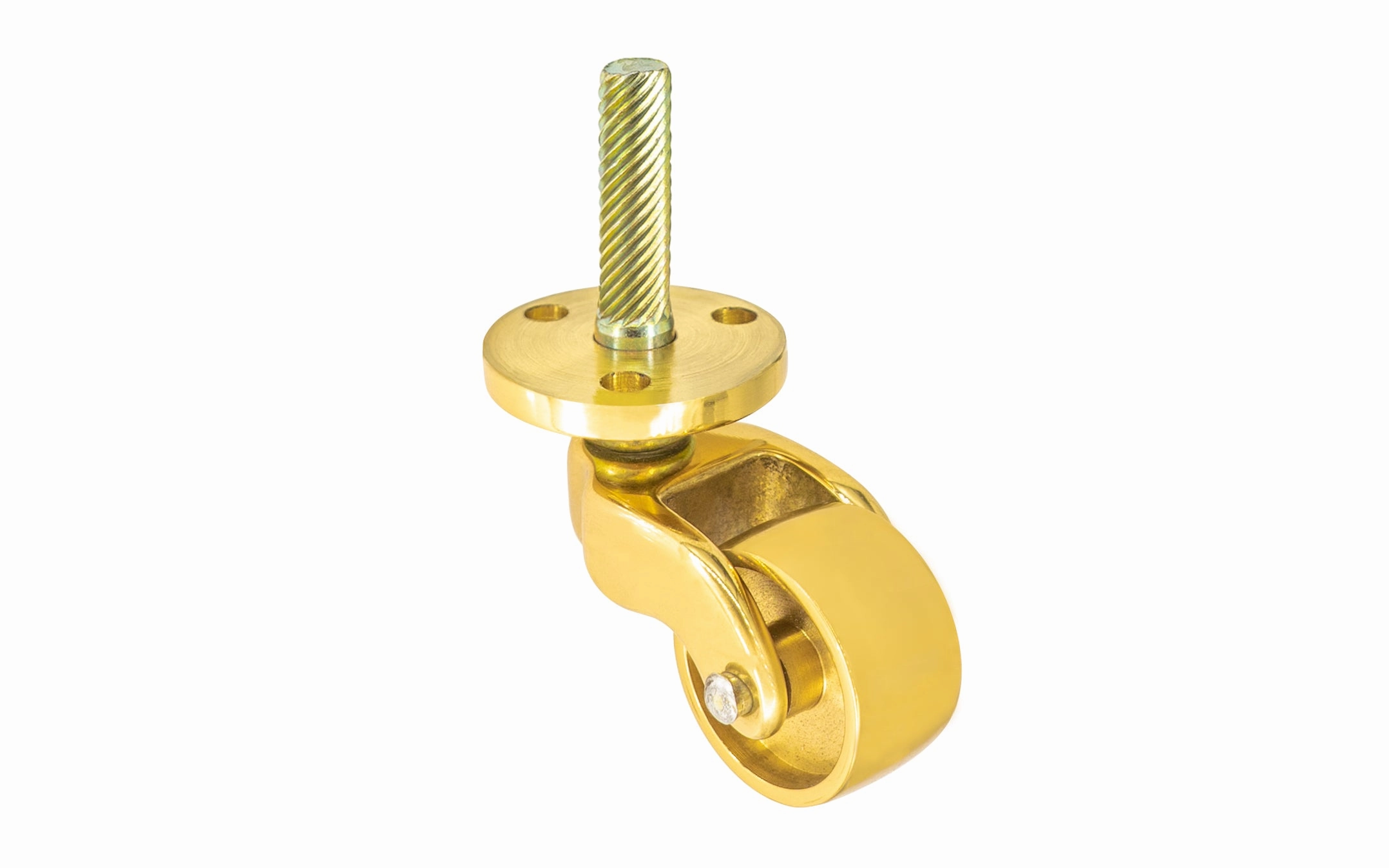 Solid Brass Stem & Plate Caster ~ 1" Wheel
