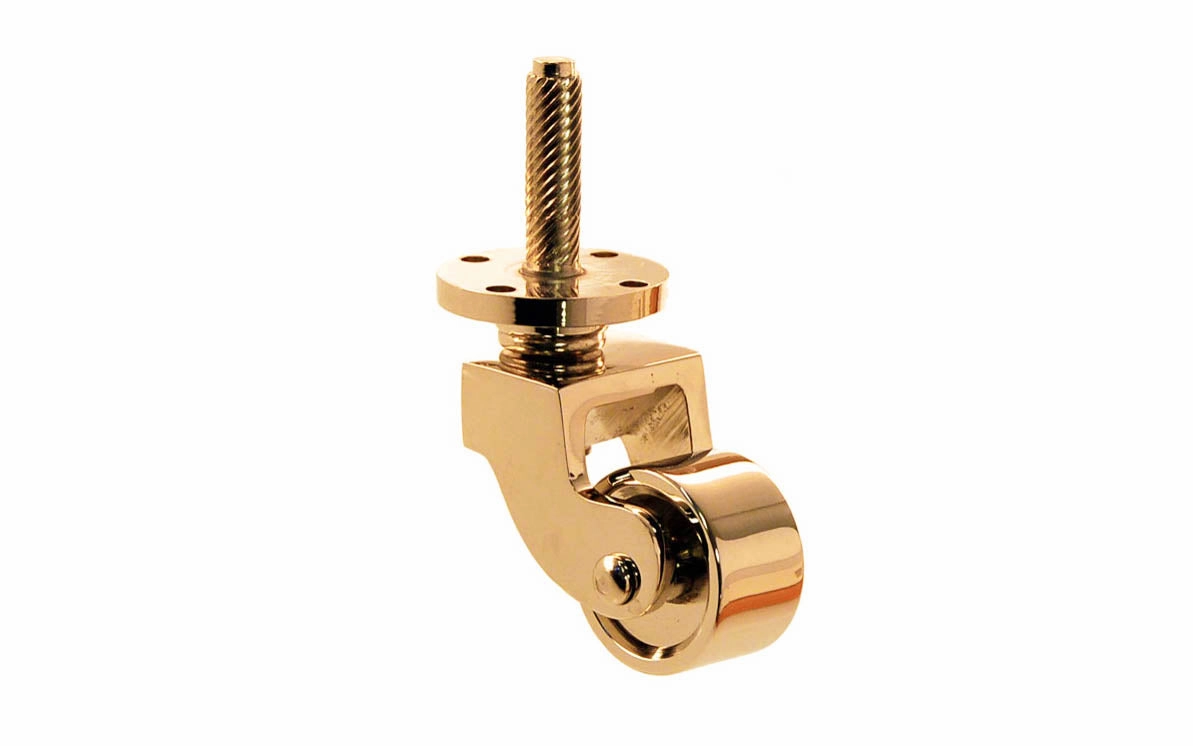 Solid Brass Stem & Plate Caster ~ 1" Wheel