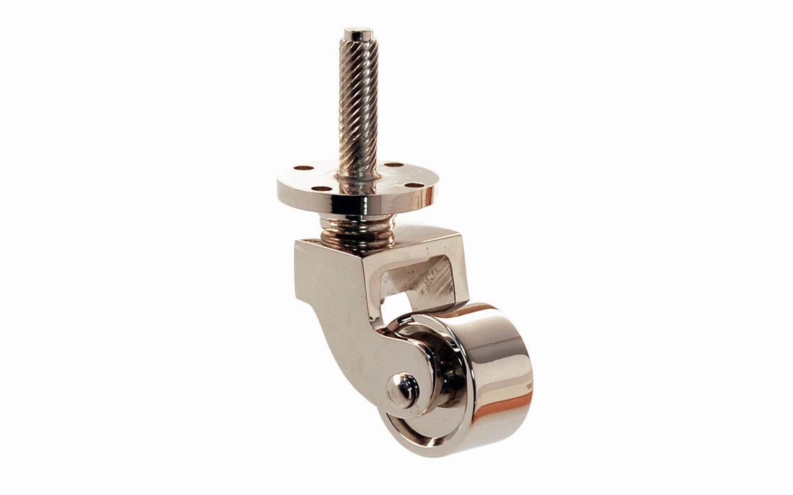 Solid Brass Stem & Plate Caster ~ 1" Wheel