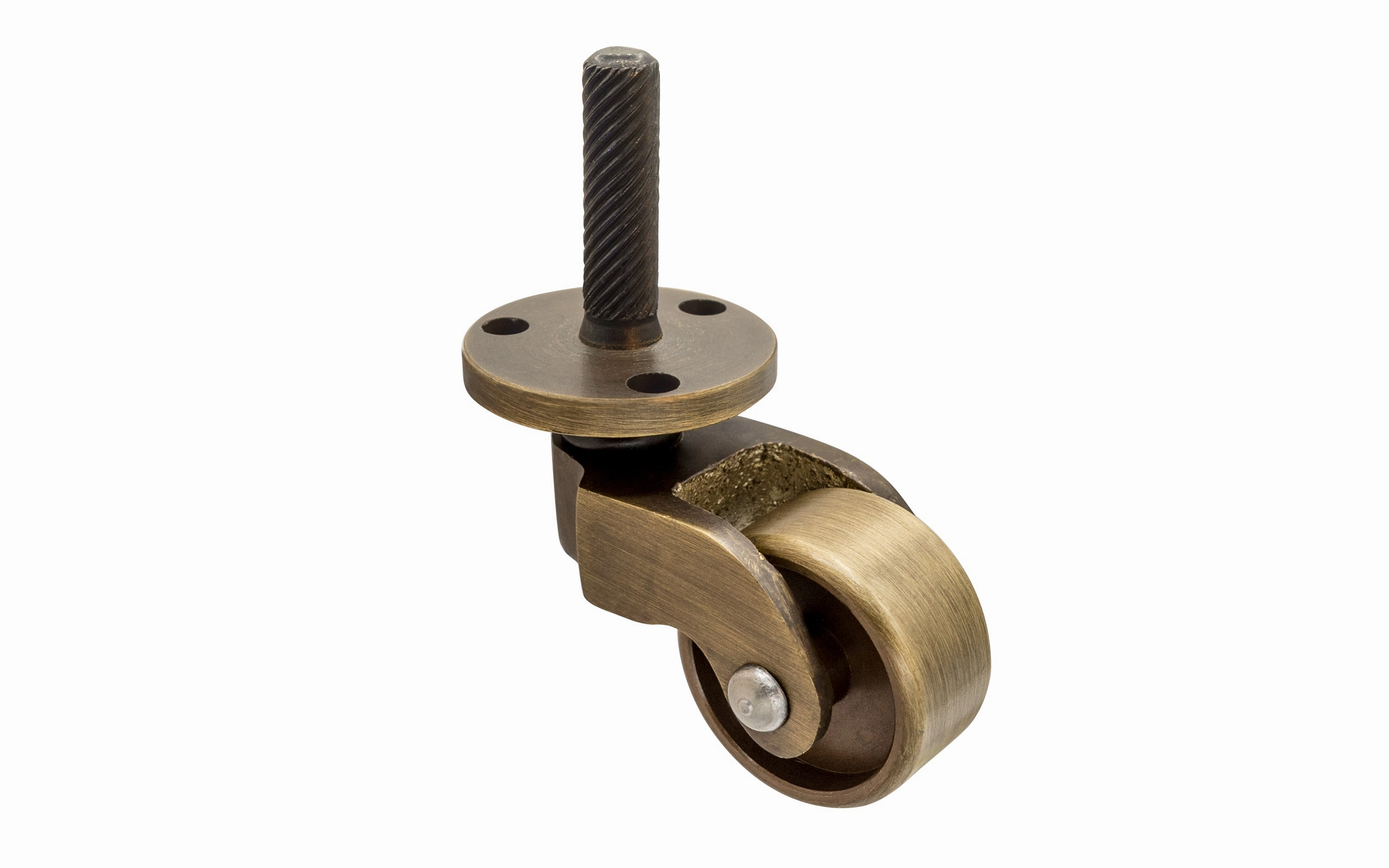 Solid Brass Stem & Plate Caster ~ 1" Wheel
