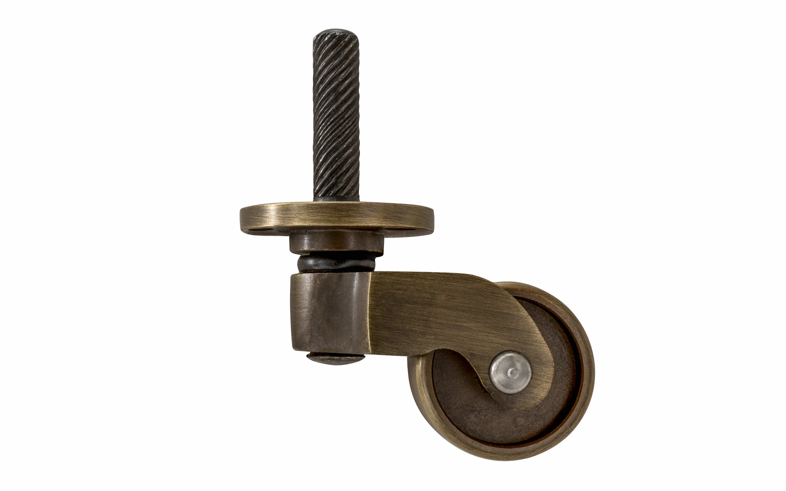 Solid Brass Stem & Plate Caster ~ 1" Wheel