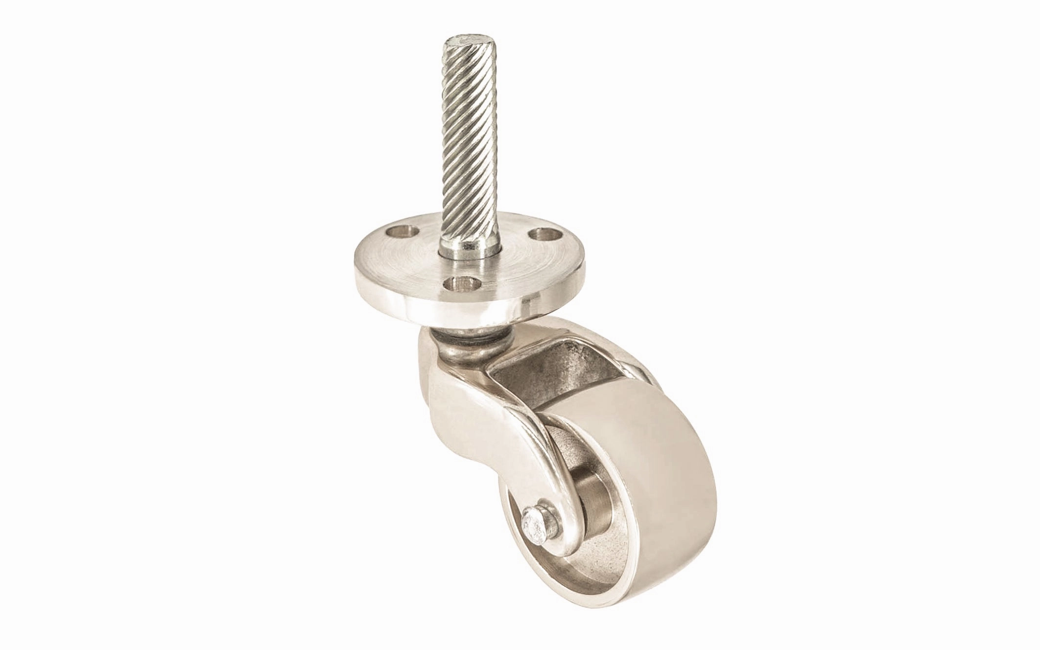 Solid Brass Stem & Plate Caster ~ 1" Wheel