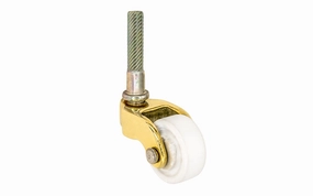 Solid Brass Stem Caster With Porcelain Wheel ~ 1-1/8" Wheel