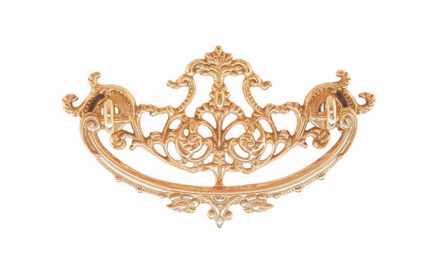 Solid Brass Victorian Drop Pull ~ 3" On Centers