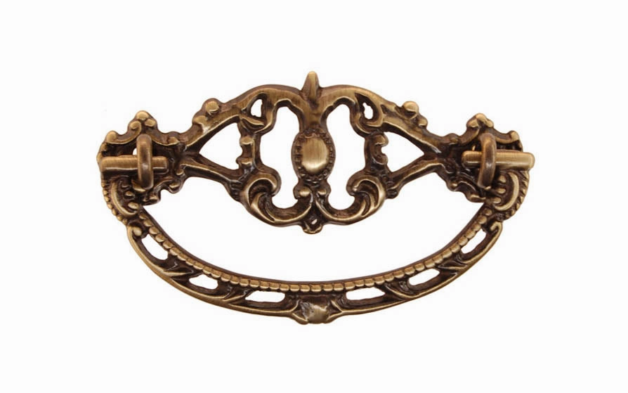 Solid Brass Victorian Drop Pull ~ 3" On Centers