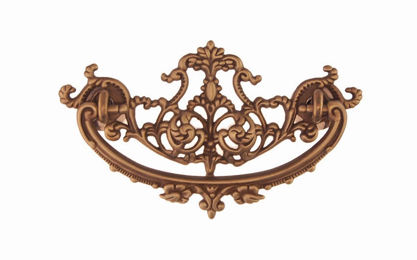 Solid Brass Victorian Drop Pull ~ 3" On Centers