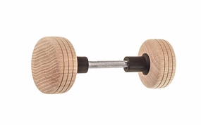 Solid Oak Wood Doorknob Set ~ Round Box Style