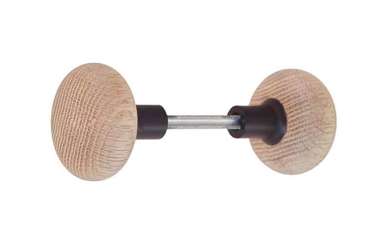 Solid Oak Wood Doorknob Set ~ Round Style