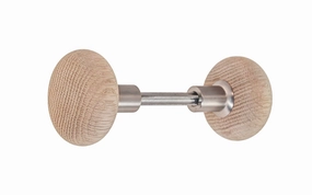 Solid Oak Wood Doorknob Set ~ Round Style