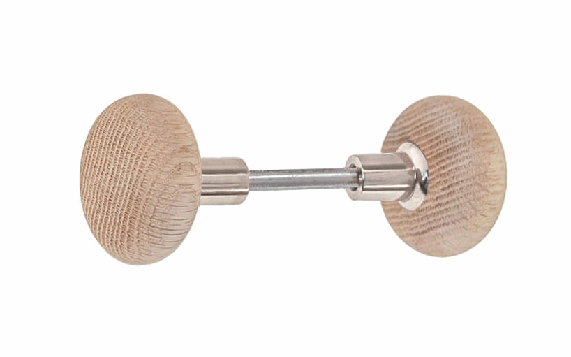 Solid Oak Wood Doorknob Set ~ Round Style