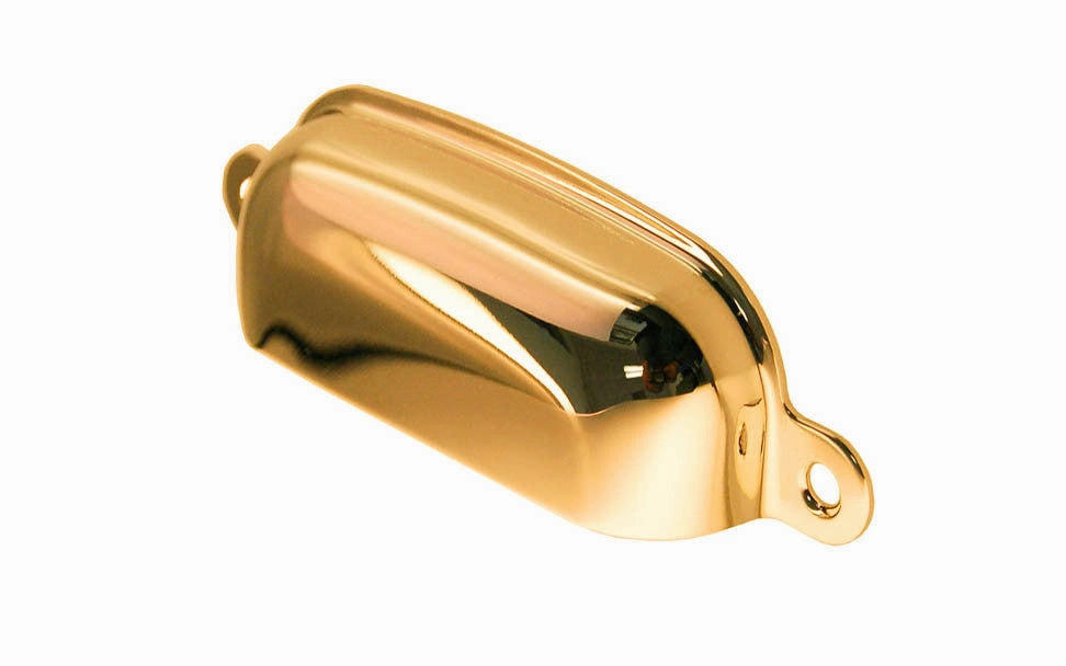 Stamped Brass Bin Pull ~ 3-1/4" On Centers
