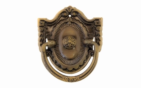 Stamped Brass Colonial Revival-Style Drop Pull ~ 2-1/8" x 2-1/4"