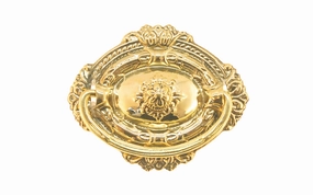 Stamped Brass Colonial Revival-Style Drop Pull ~ 2-3/4" x 2-1/8"