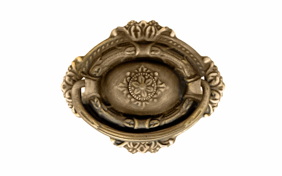 Stamped Brass Colonial Revival-Style Drop Pull ~ 2-3/4" x 2-1/8"