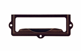Stamped Brass Label Holder with Pull ~ 2-7/8" x 1"