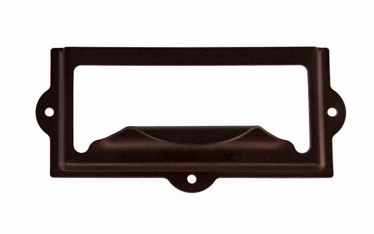 Stamped Brass Label Holder with Pull ~ 3-1/8" x 1-1/2"