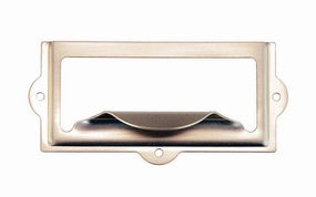 Stamped Brass Label Holder with Pull ~ 3-1/8" x 1-1/2"
