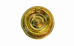 Stamped Brass Ornate Ring Pull ~ Smaller Size