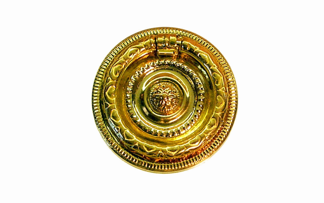 Stamped Brass Ornate Ring Pull ~ Smaller Size