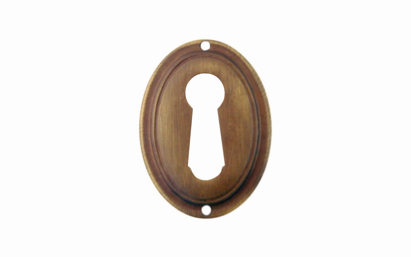 Stamped Brass Vertical Oval Keyhole