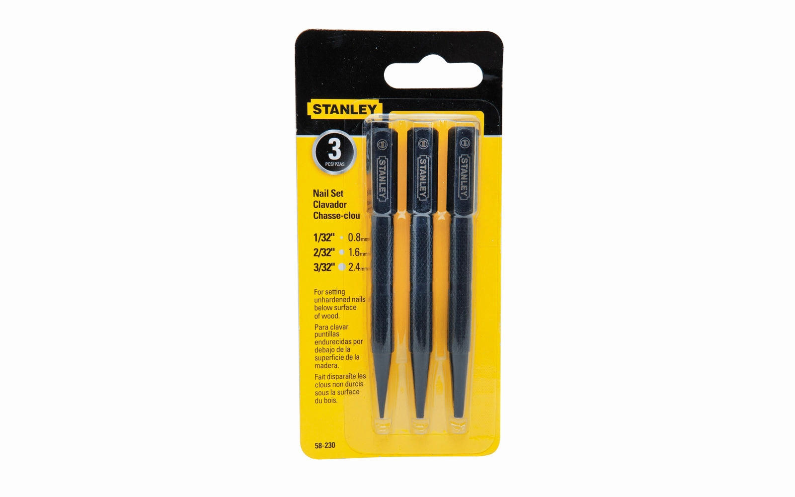 Stanley 3-Piece Nail Set