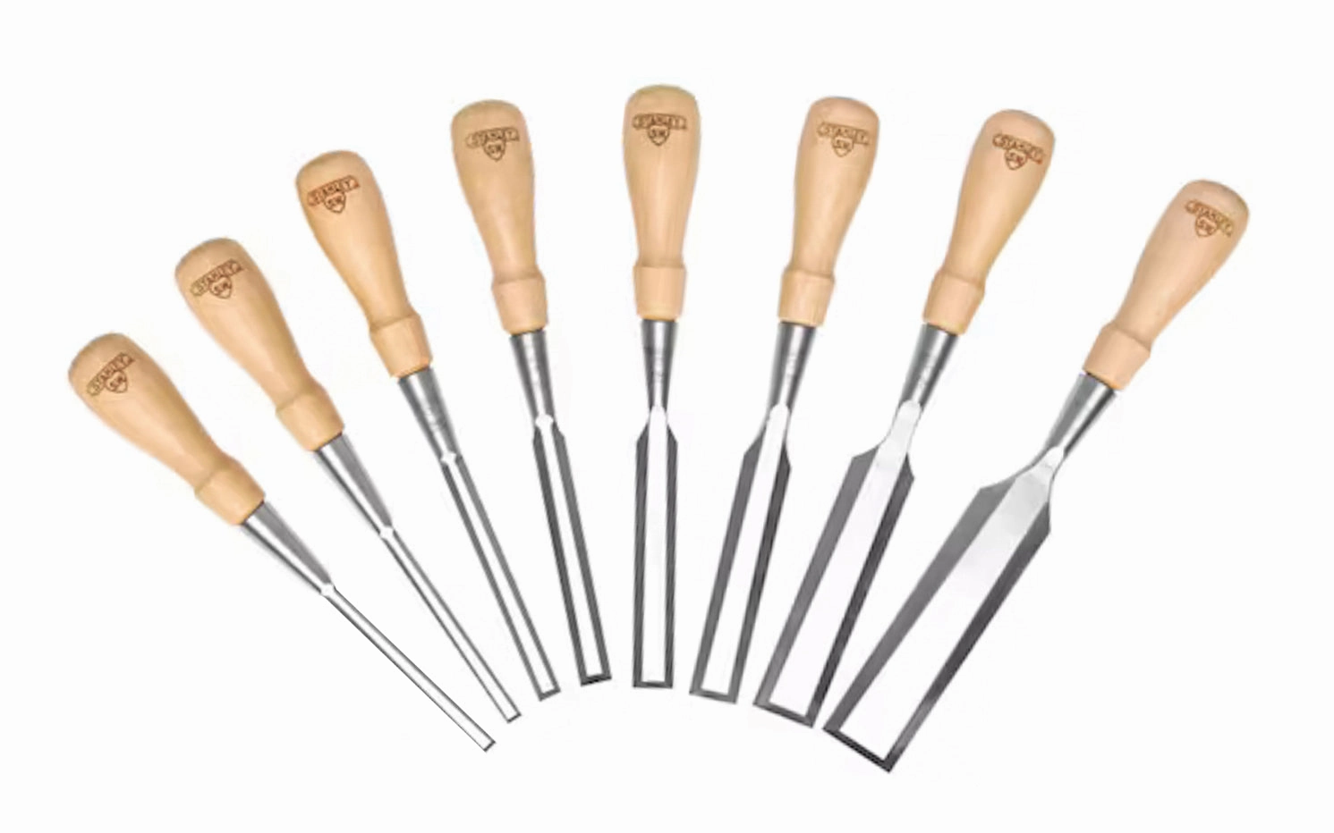 Stanley 8-Piece "Sweetheart" Socket Chisel Set with Leather Roll