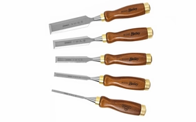 Stanley Bailey 5-Piece Wood Chisel Set with Leather Pouch ~ 1/4" - 1/2" - 3/4" - 1" - 1-1/4"