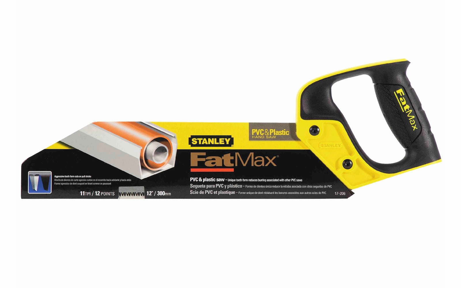 Stanley Fatmax 12" PVC & Plastic Handsaw - 13 TPI ~ 17-206