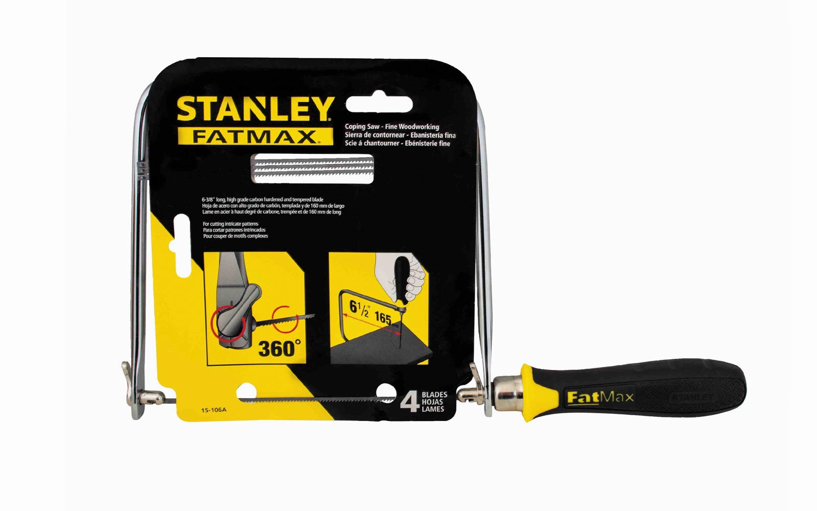 Stanley FatMax Coping Saw With Four Blades ~ 15-106A