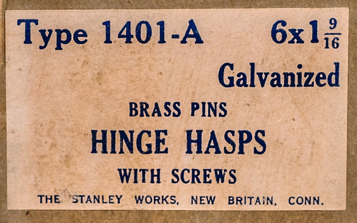 Stanley Galvanized 6" Hinge Hasp ~ Solid Brass Pin
