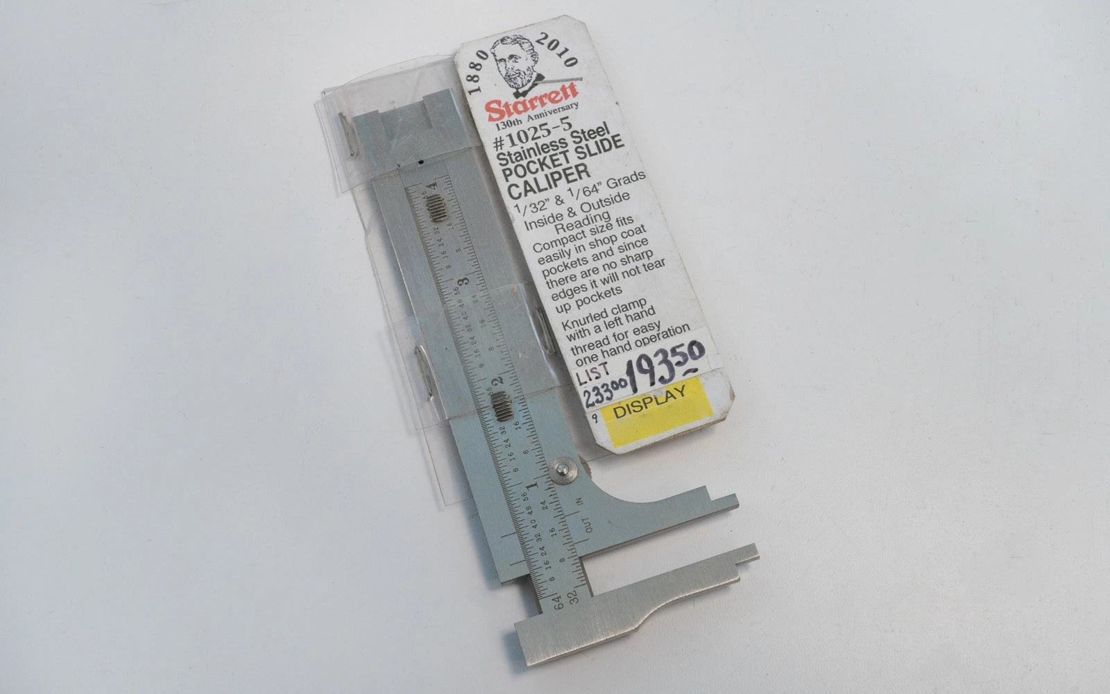 Starrett 1025-5 Stainless Steel Pocket Slide Caliper