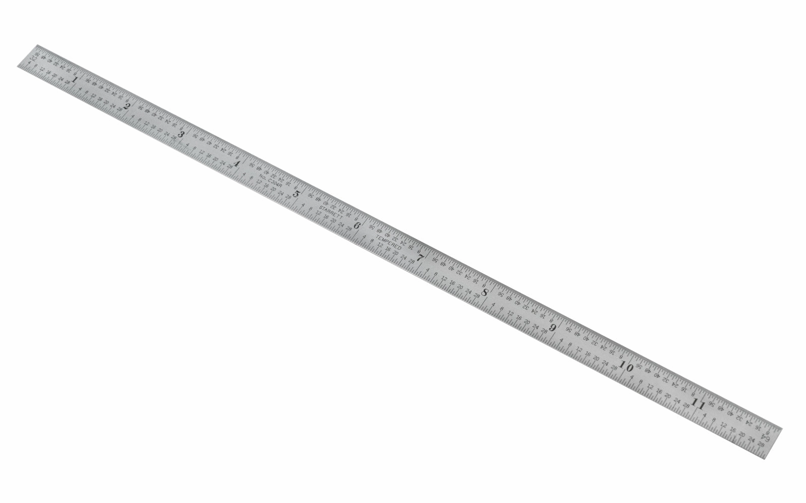 Starrett 12" Narrow Flexible Rule - 1/8", 1/16", 1/32", 1/64" Grads