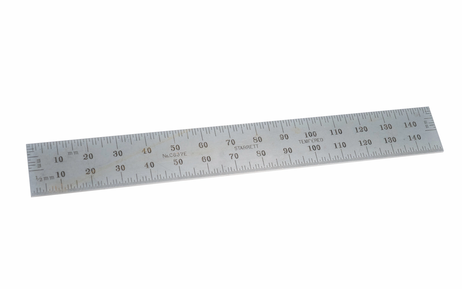 Starrett 6" End Read Rule - 1.0 mm, 0.5 mm Grads - USED