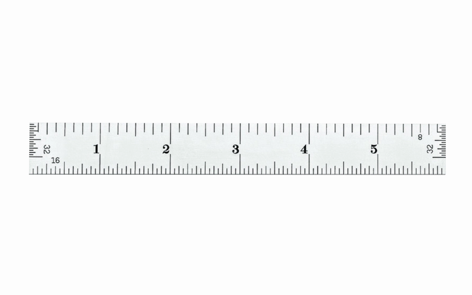 Starrett 6" End Read Semi-Flex Rule - 1/8", 1/16", 1/32", 1/64", 4R Grads