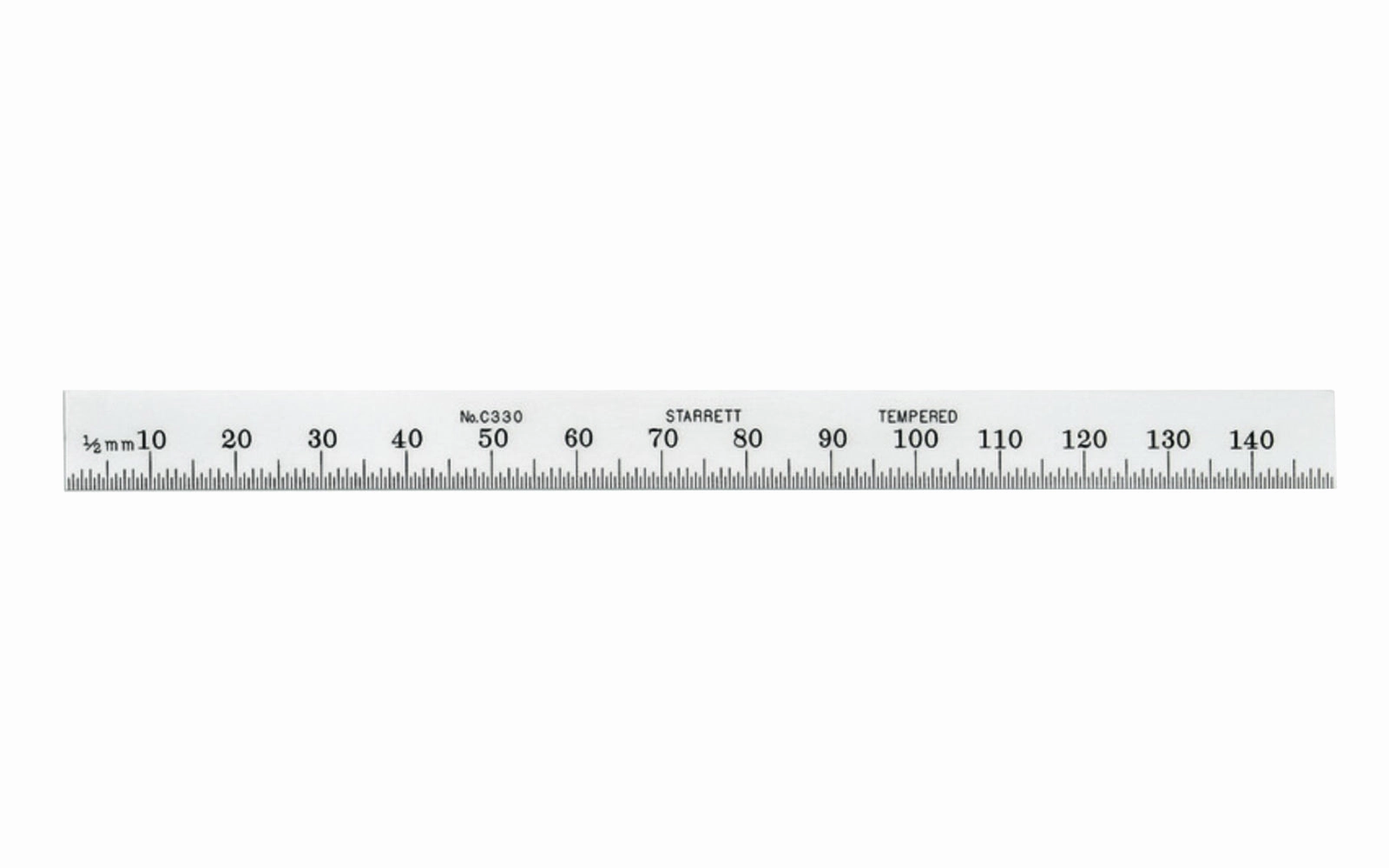 Starrett 6" Narrow Metric Rule - 1.0 mm, 0.5 mm Grads