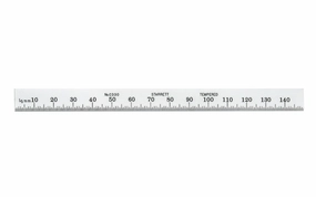 Starrett 6" Narrow Metric Rule - 1.0 mm, 0.5 mm Grads