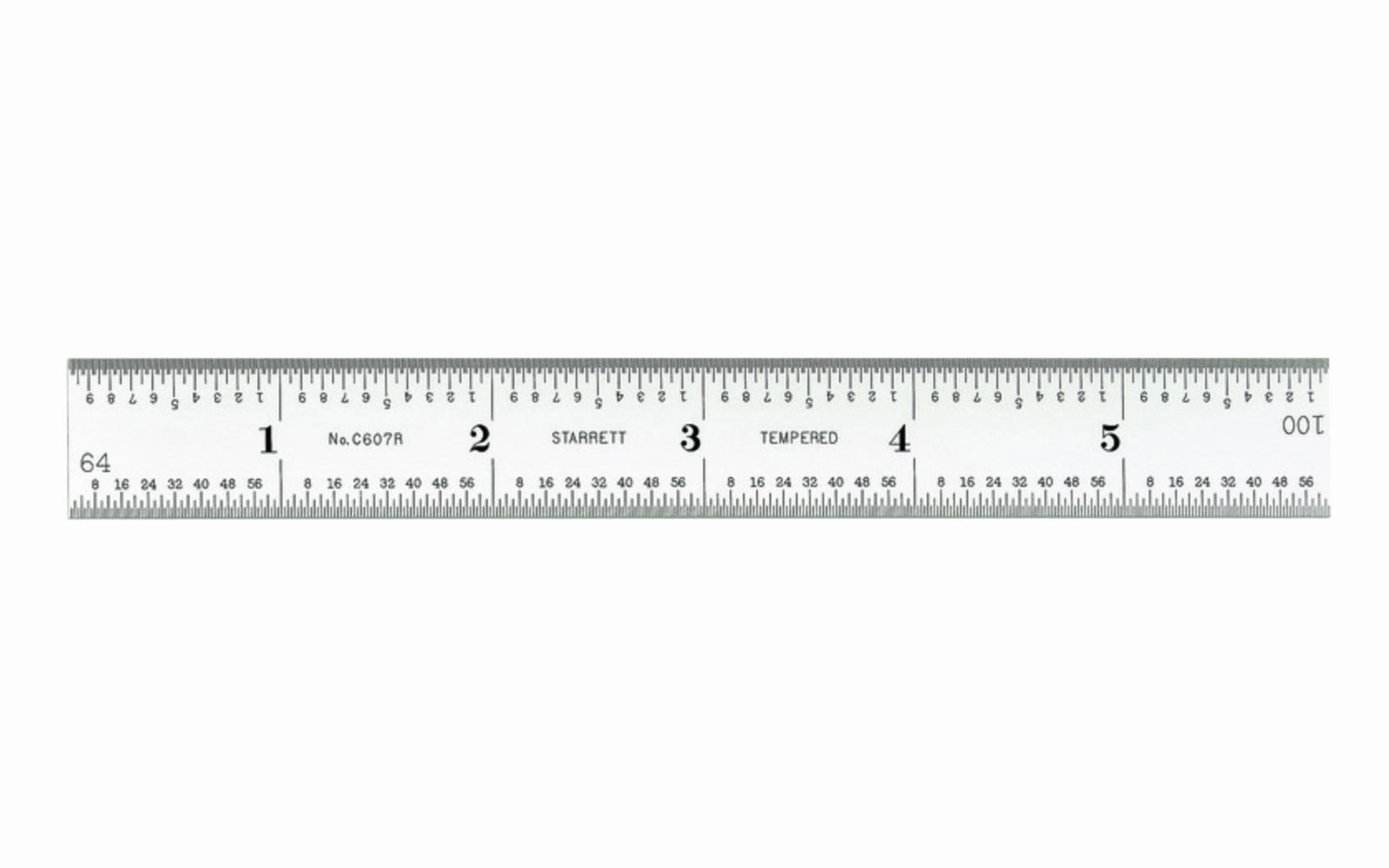Starrett 6" Rule - 1/16", 1/32", 1/64", 1/100" Grads