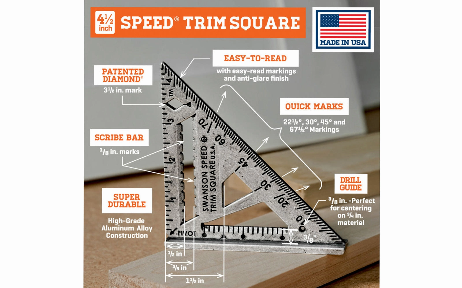Swanson 4-1/2" Speed Trim Square