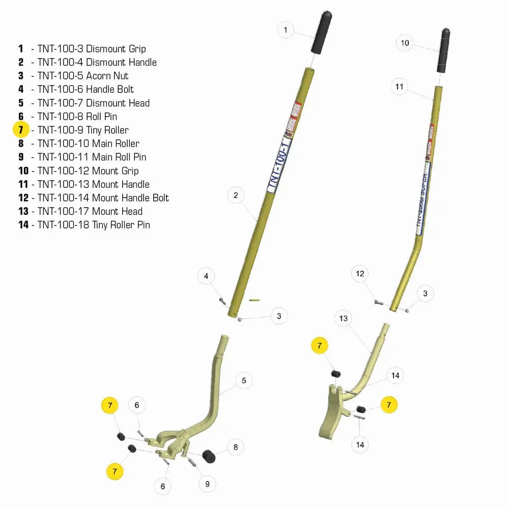 TNT Small Front Roller for the TNT-100-1 (Ea)
