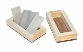 Translucent Arkansas 4-Piece Slip Stone Set with Wooden Box