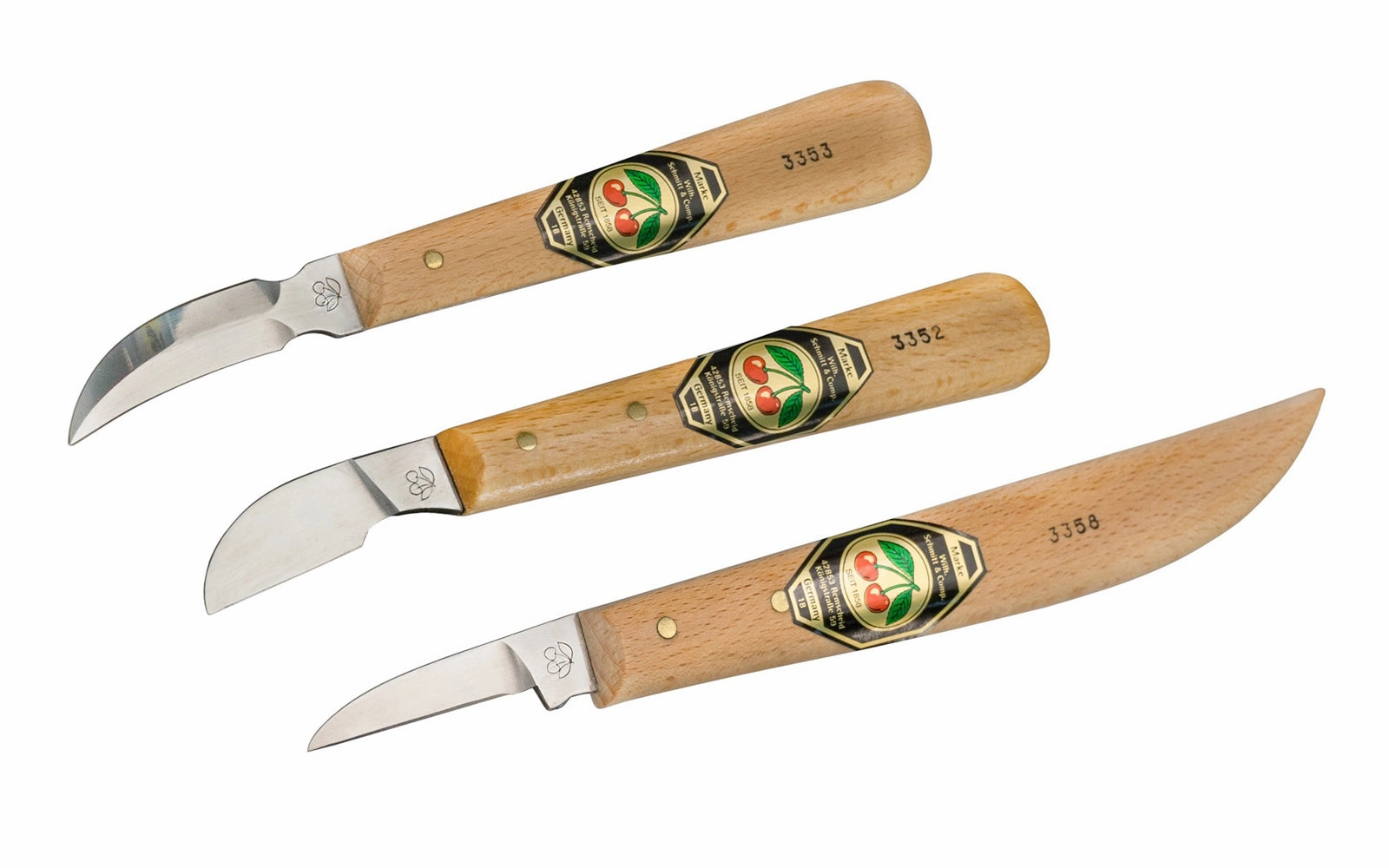Two Cherries 3-Piece Chip Carving Knife Set