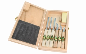 Two Cherries 6-Piece Carving Tool Set with Wooden Box