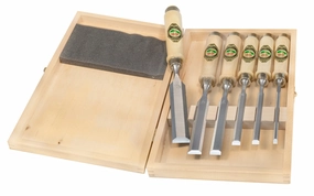 Two Cherries 6-Piece Firmer Chisel Set With Wooden Box