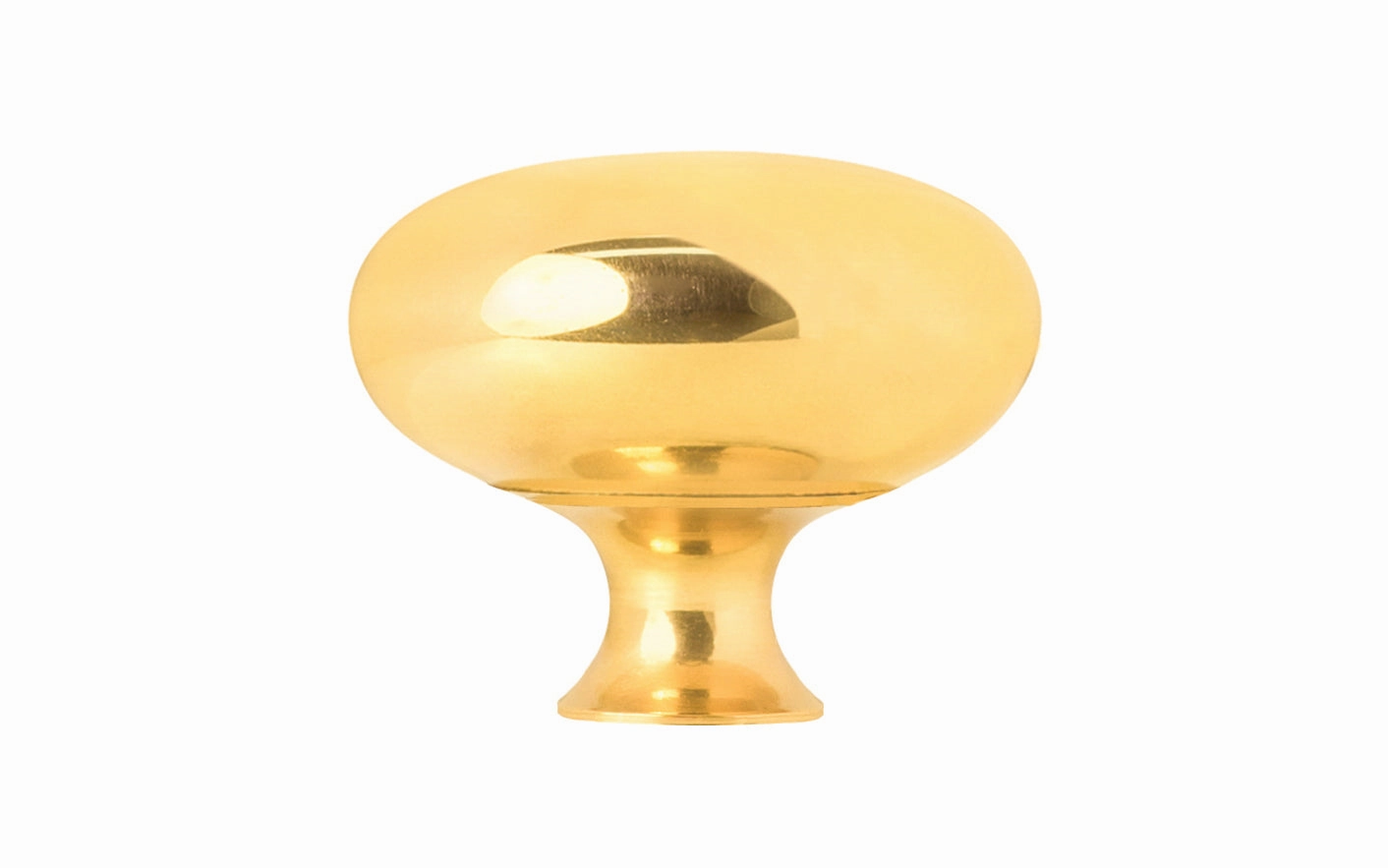 Unlacquered Solid Brass Core Cabinet Knob ~ 1-1/4" Diameter