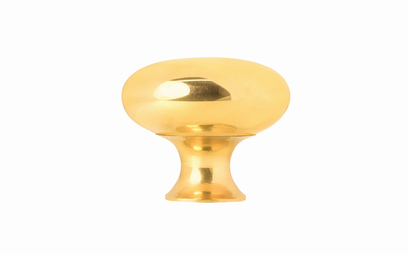 Unlacquered Solid Brass Core Cabinet Knob ~ 3/4" Diameter