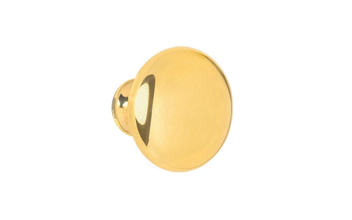 Unlacquered Solid Brass Core Cabinet Knob ~ 3/4" Diameter