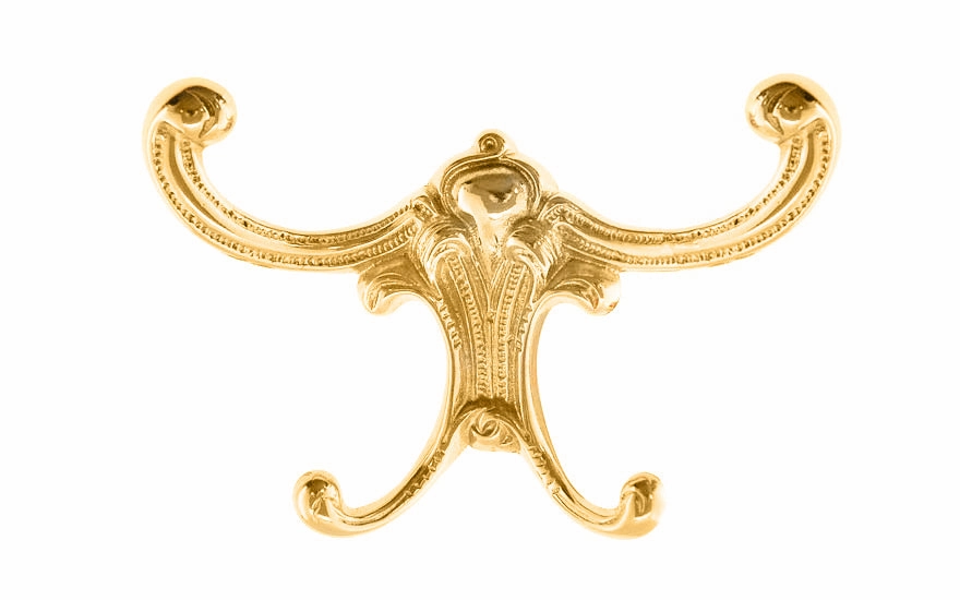 Victorian Solid Brass Four-Prong Hook